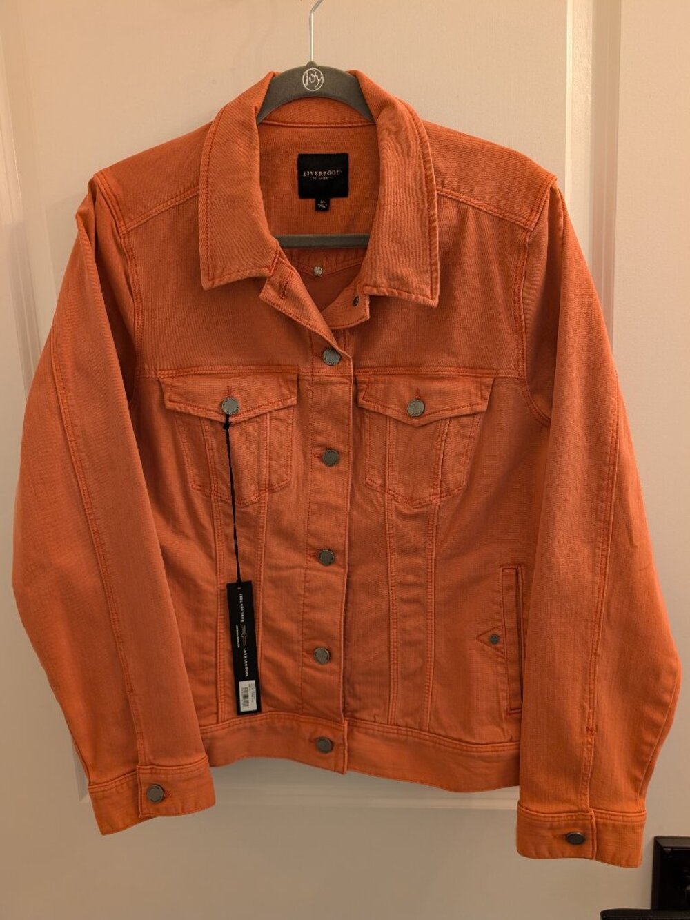 NWT - Liverpool Stretch Denim Trucker Jacket Coral - Size XL